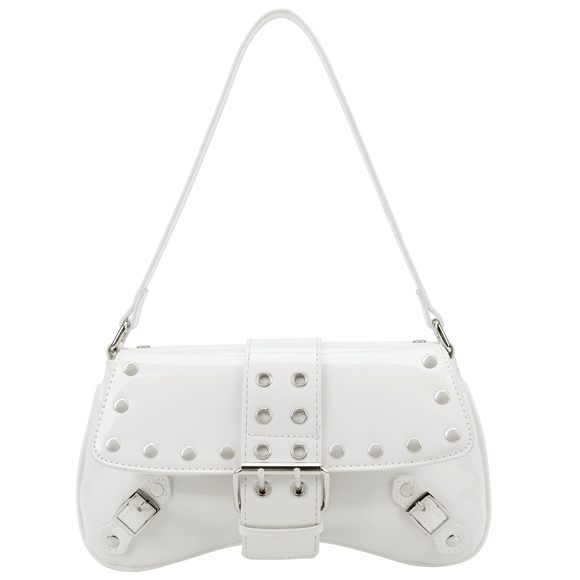 Shoulder Bag Small Purse Y2K Handbag Rivet Punk Hobo Purse With UwU - Picture 1 of 8